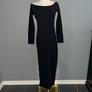 SUSANA MONACO BODYCON OFF-SHOULDER MAXI DRESS BLACK GOTH -WHIMSIGOTH - WITCHY -S